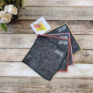 Atelier Saucier Cocktail Napkin Set Rainbow Chambray